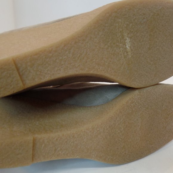 Michael Kors Tan Suede Wedge Lace Up Shoe Rubber Sole Sz 9 - Picture 7 of 12